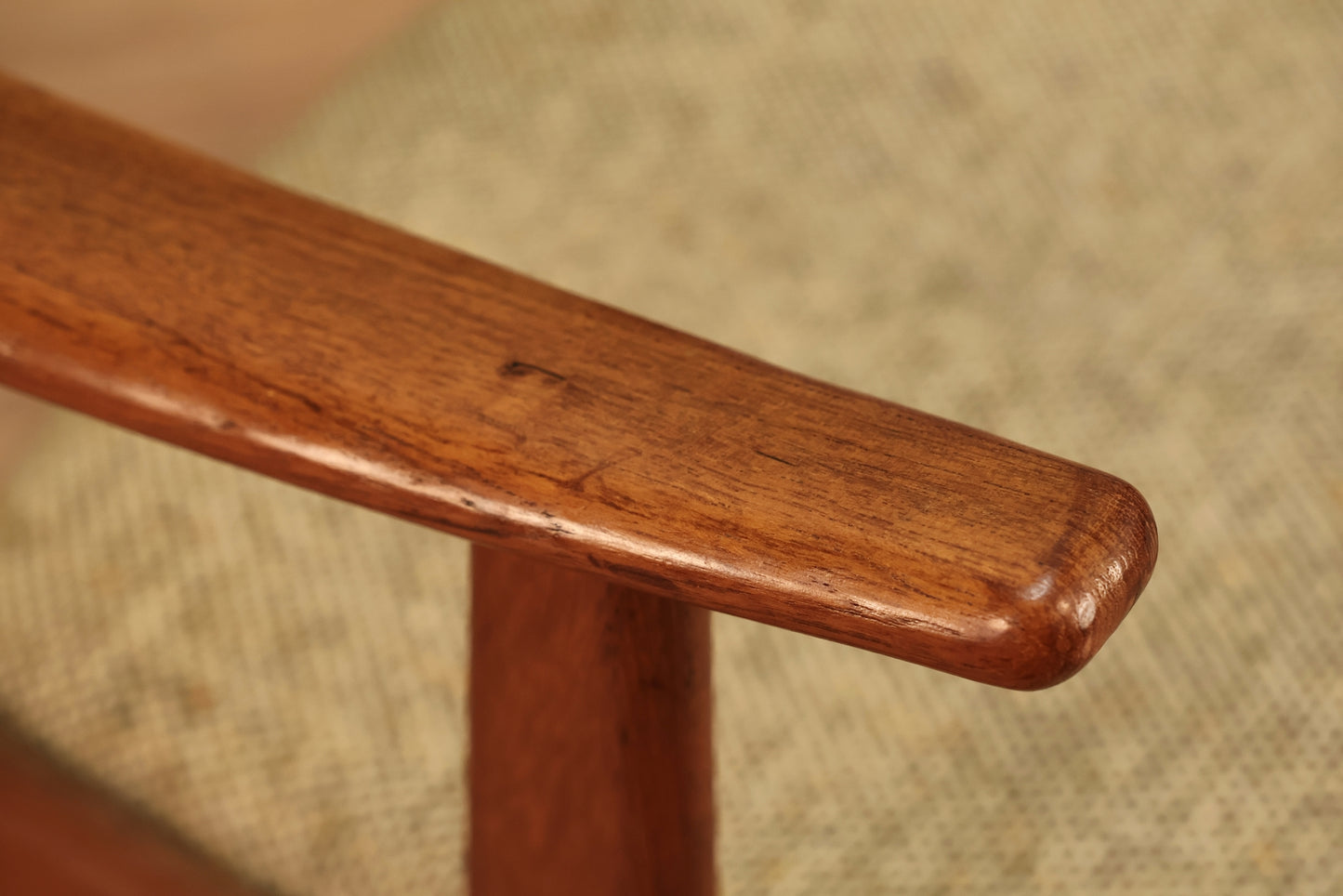 Mid Century Teak & Oatmeal Armchair