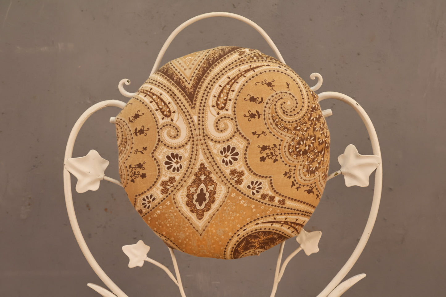 White Iron & Paisley Side Chair