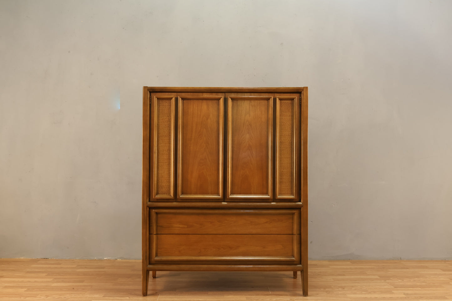 Thomasville Walnut & Woven Bachelor's Chest