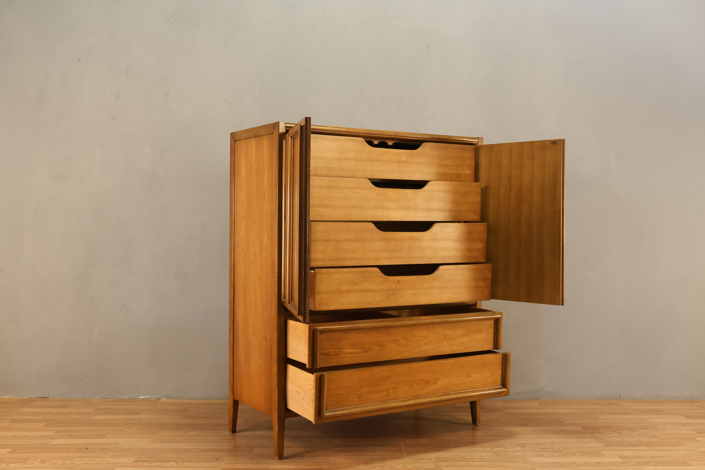 Thomasville Walnut & Woven Bachelor's Chest