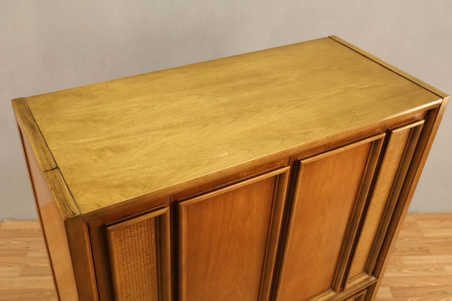Thomasville Walnut & Woven Bachelor's Chest