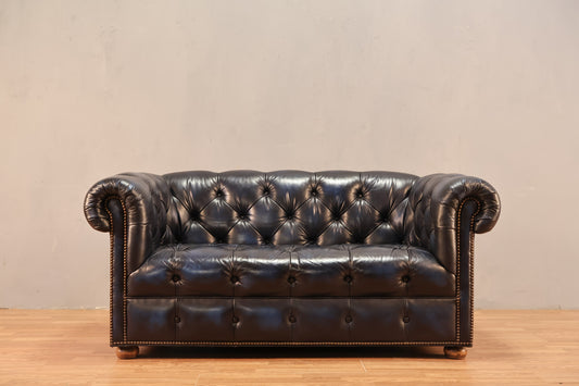 Navy Chesterfield Loveseat - ONLINE ONLY