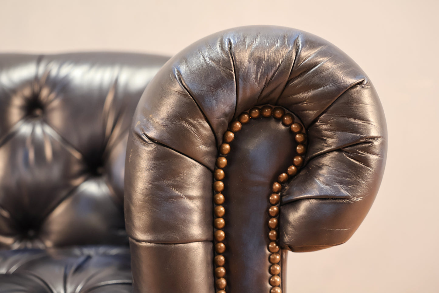 Navy Chesterfield Loveseat - ONLINE ONLY