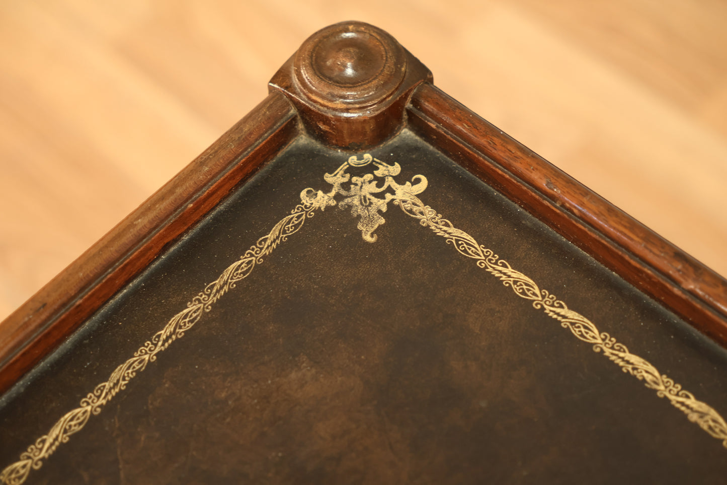 Leather-Top 2-Tier End Table
