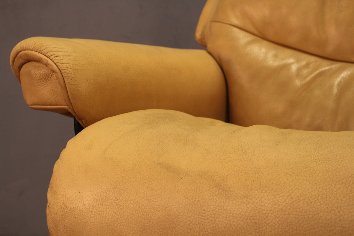 Ekornes Butter Leather Recliner & Ottoman