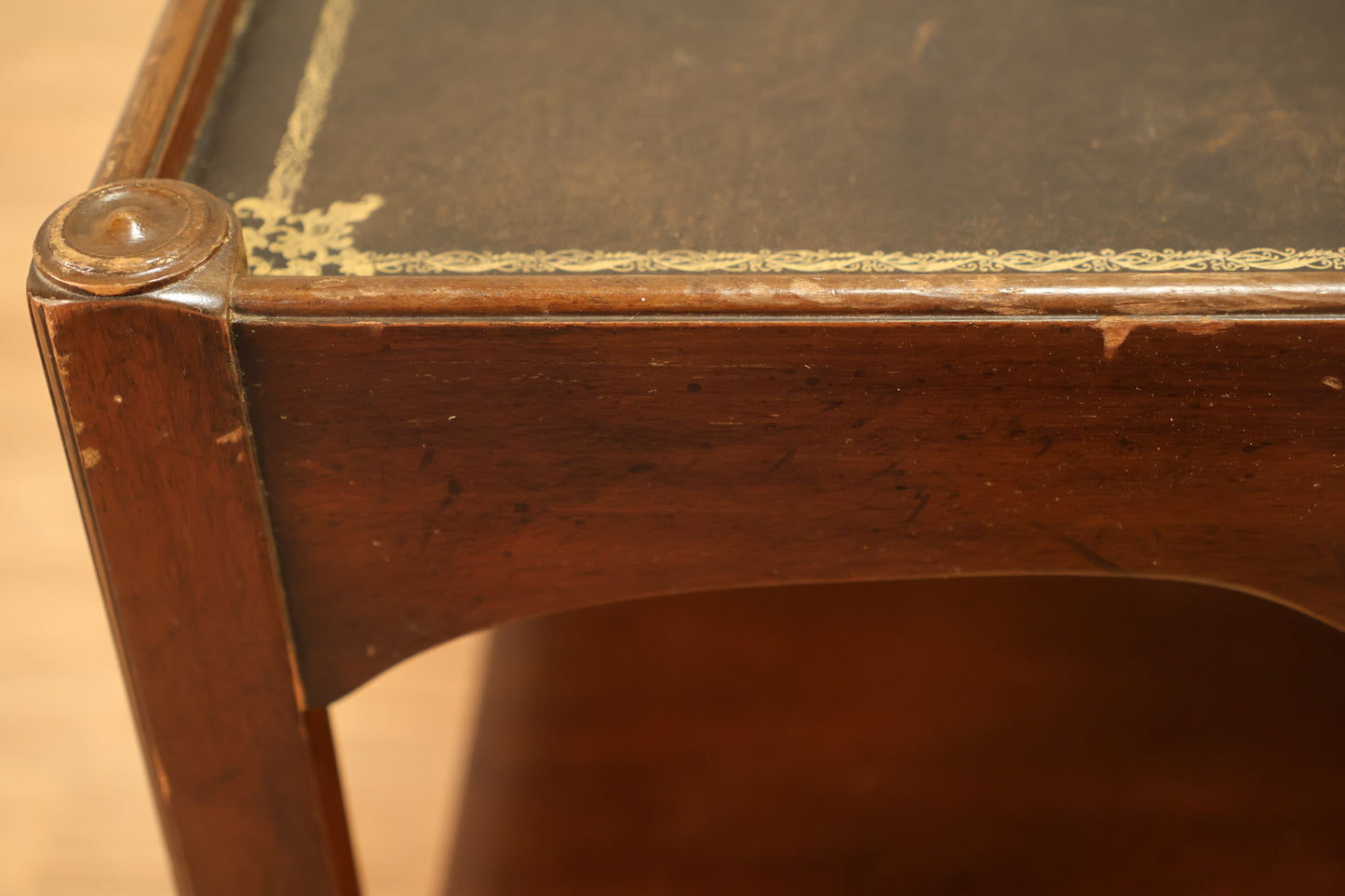Leather-Top 2-Tier End Table