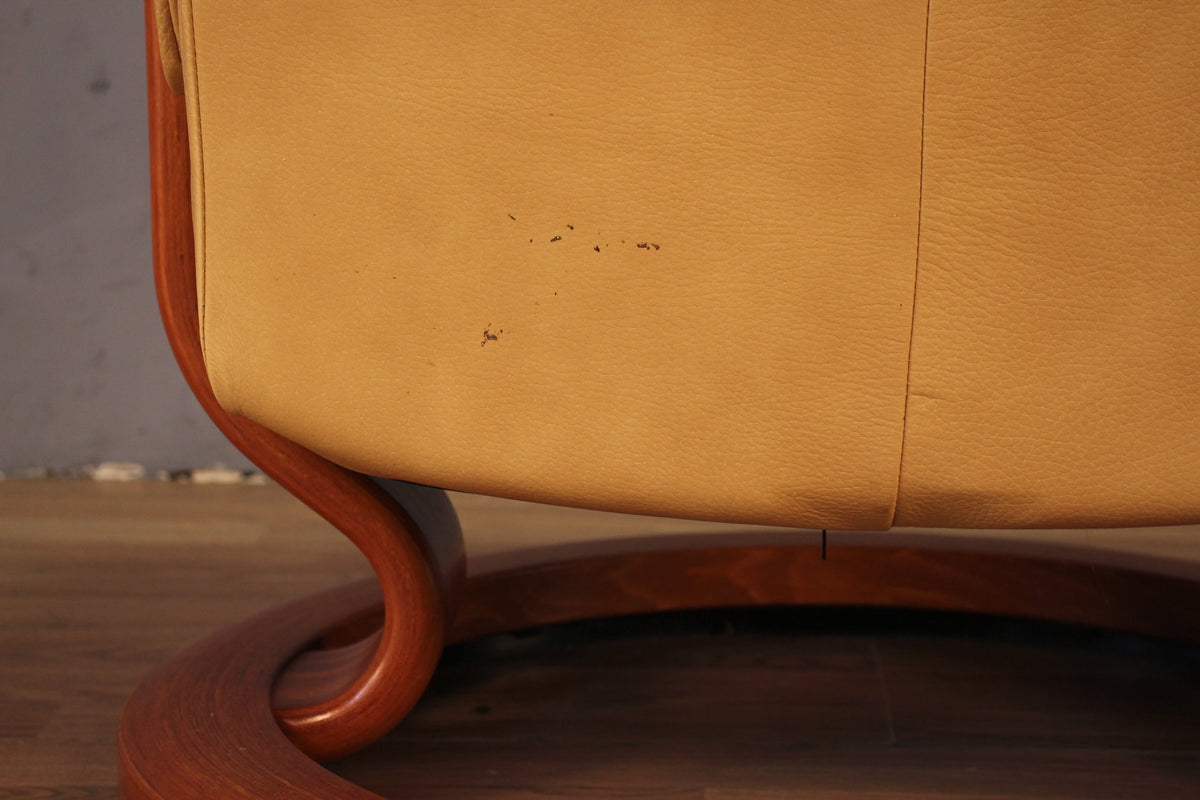Ekornes Butter Leather Recliner & Ottoman