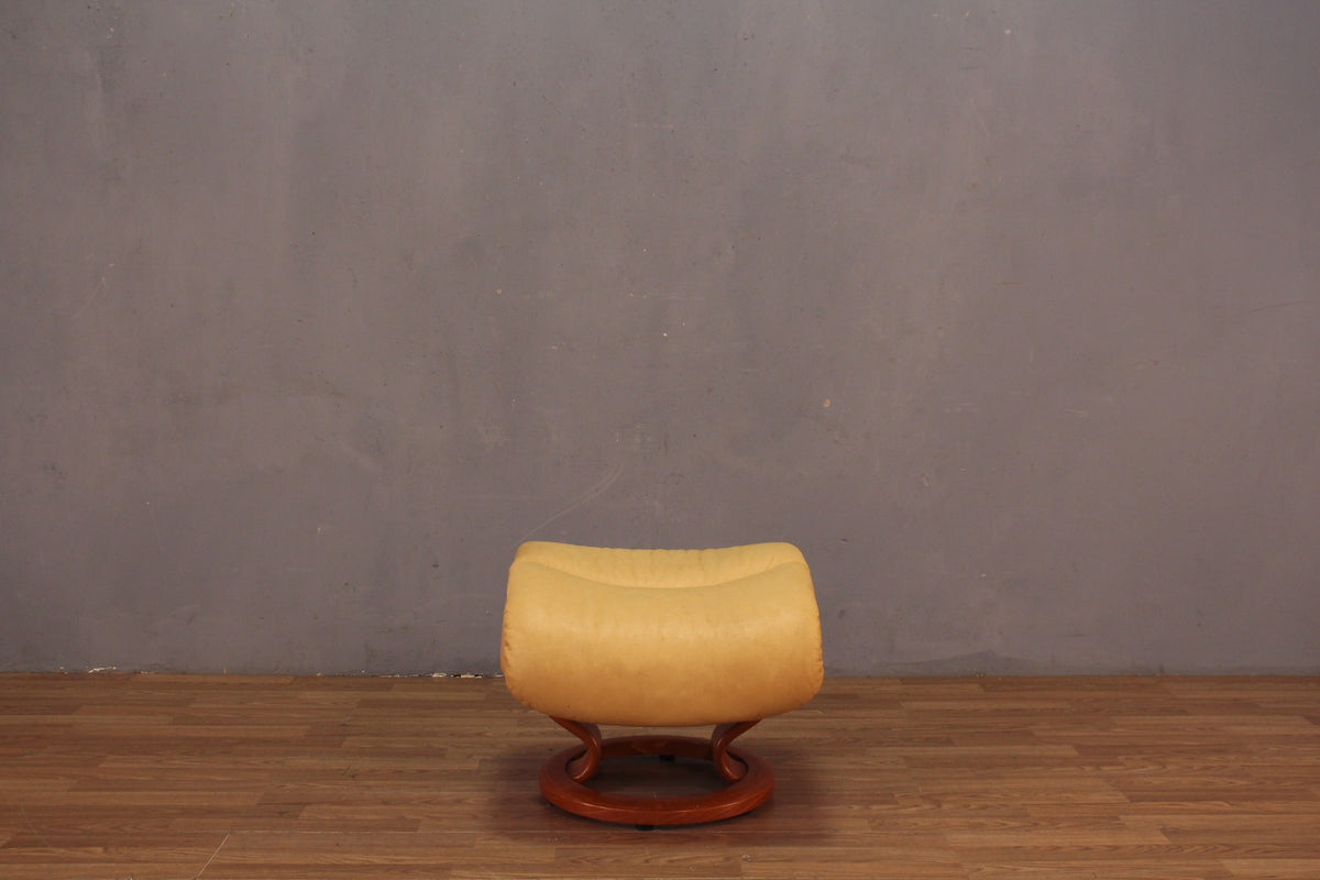 Ekornes Butter Leather Recliner & Ottoman