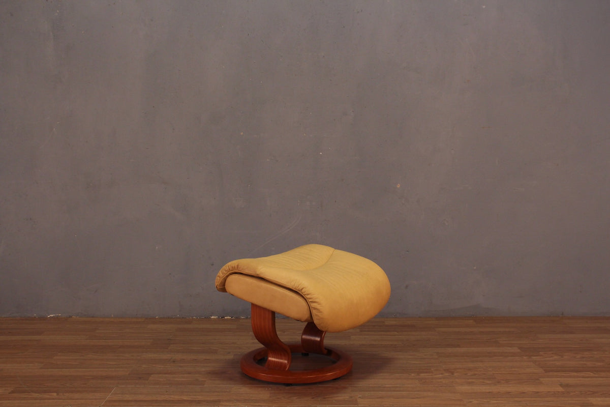 Ekornes Butter Leather Recliner & Ottoman