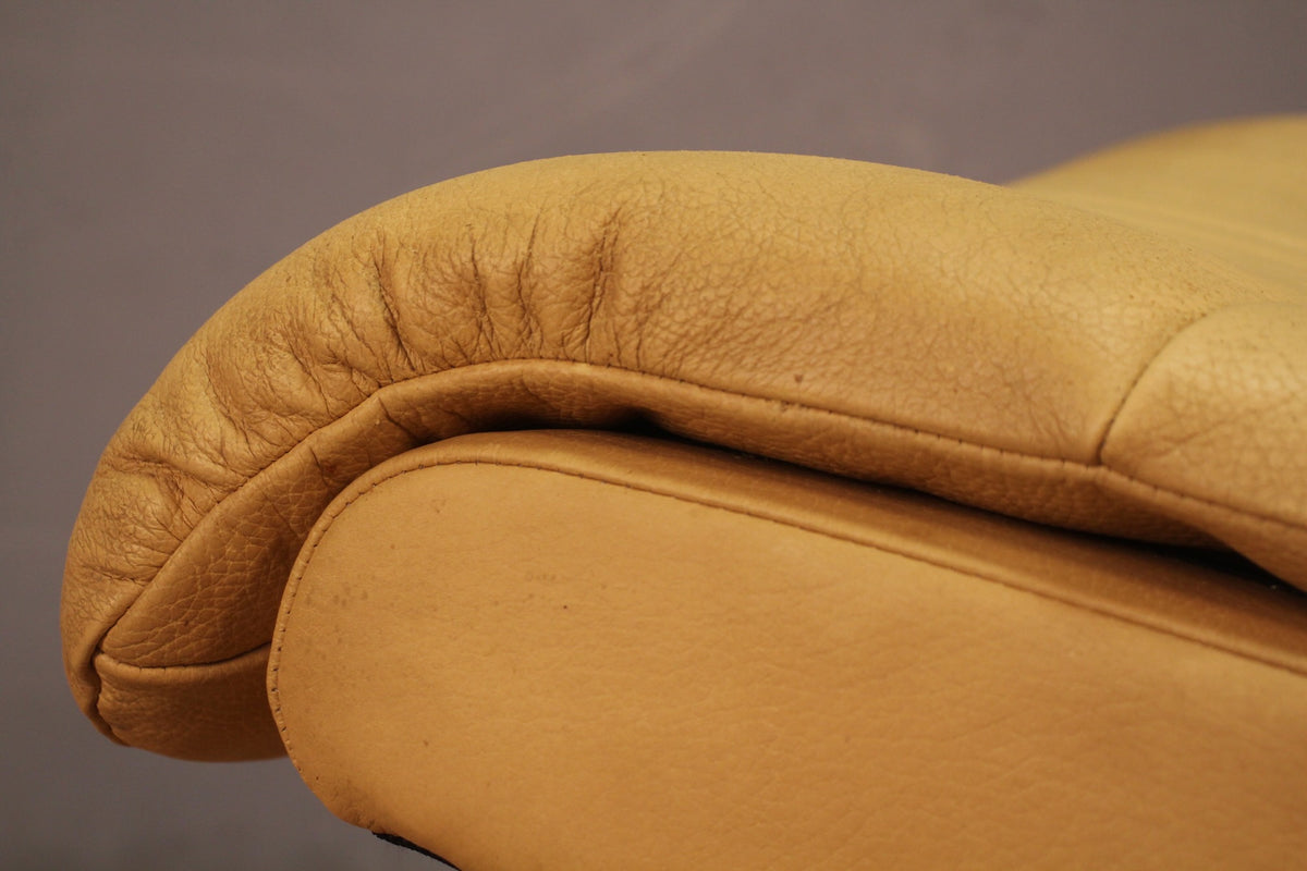 Ekornes Butter Leather Recliner & Ottoman