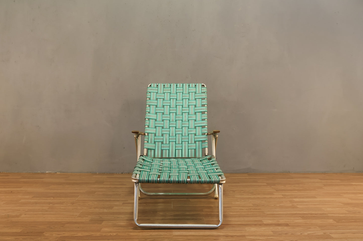 Aluminum & Teal Folding Lounge Chair