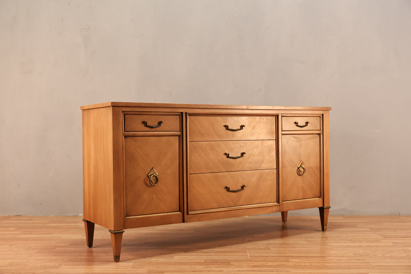 Elegant Mid Century 5-Drawer Credenza
