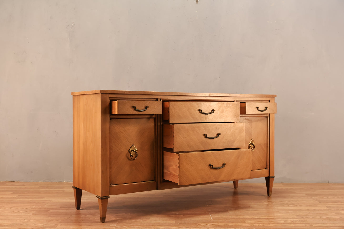 Elegant Mid Century 5-Drawer Credenza