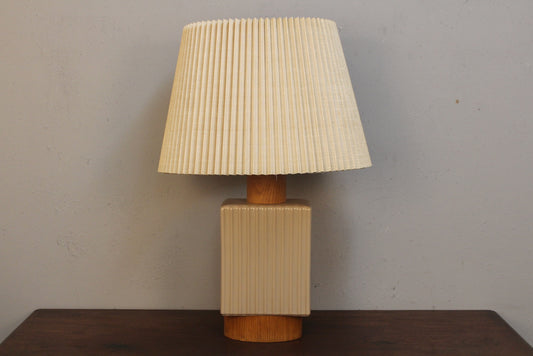 Laurel Taupe & Teak Table Lamp