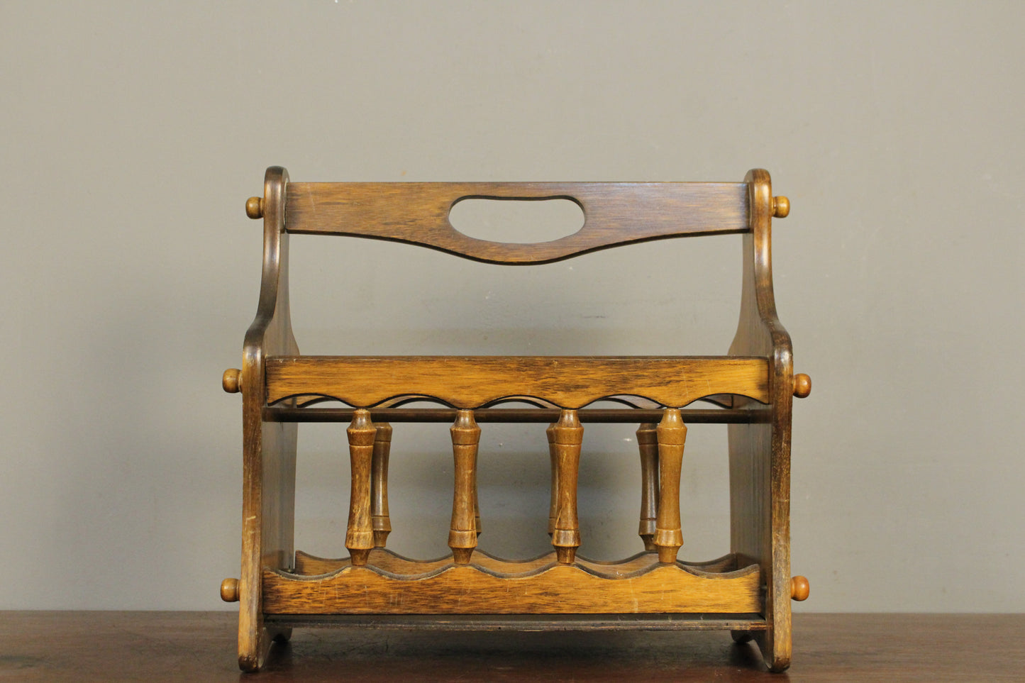 Dark Oak Magazine Caddy