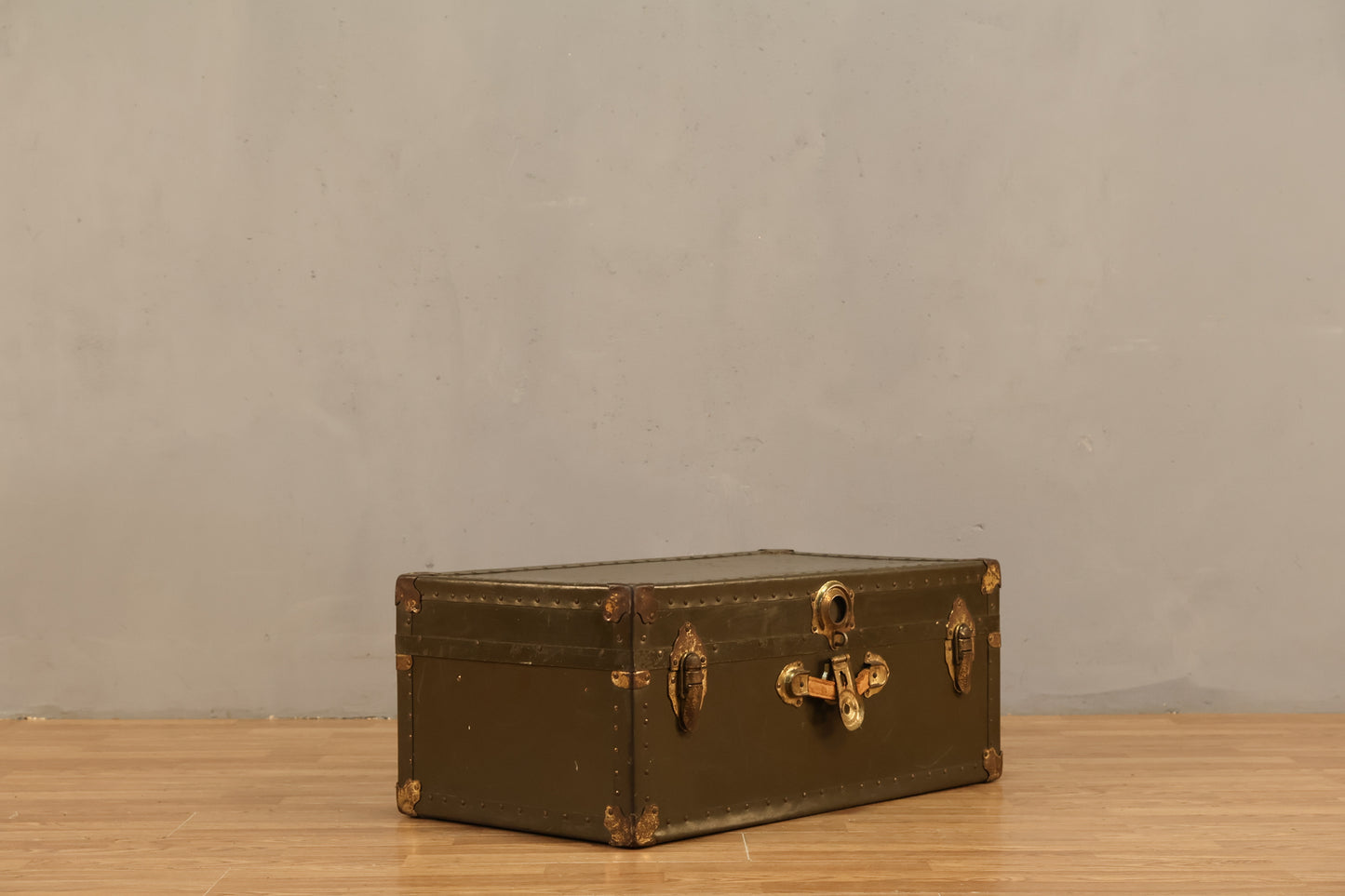 Low Antique Steamer Trunk
