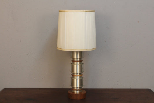 1970s Aluminum Column Table Lamp