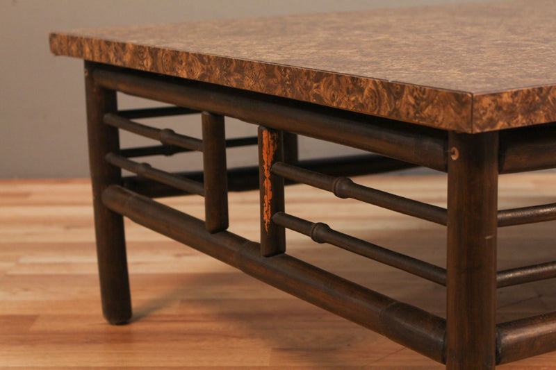 Large Espresso & Faux-Marble Coffee Table - ONLINE ONLY