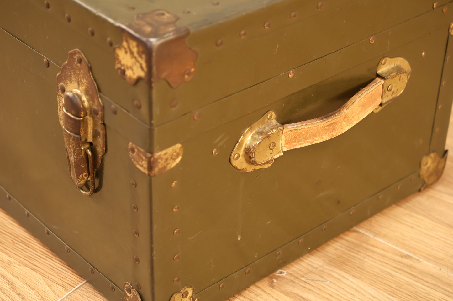 Low Antique Steamer Trunk