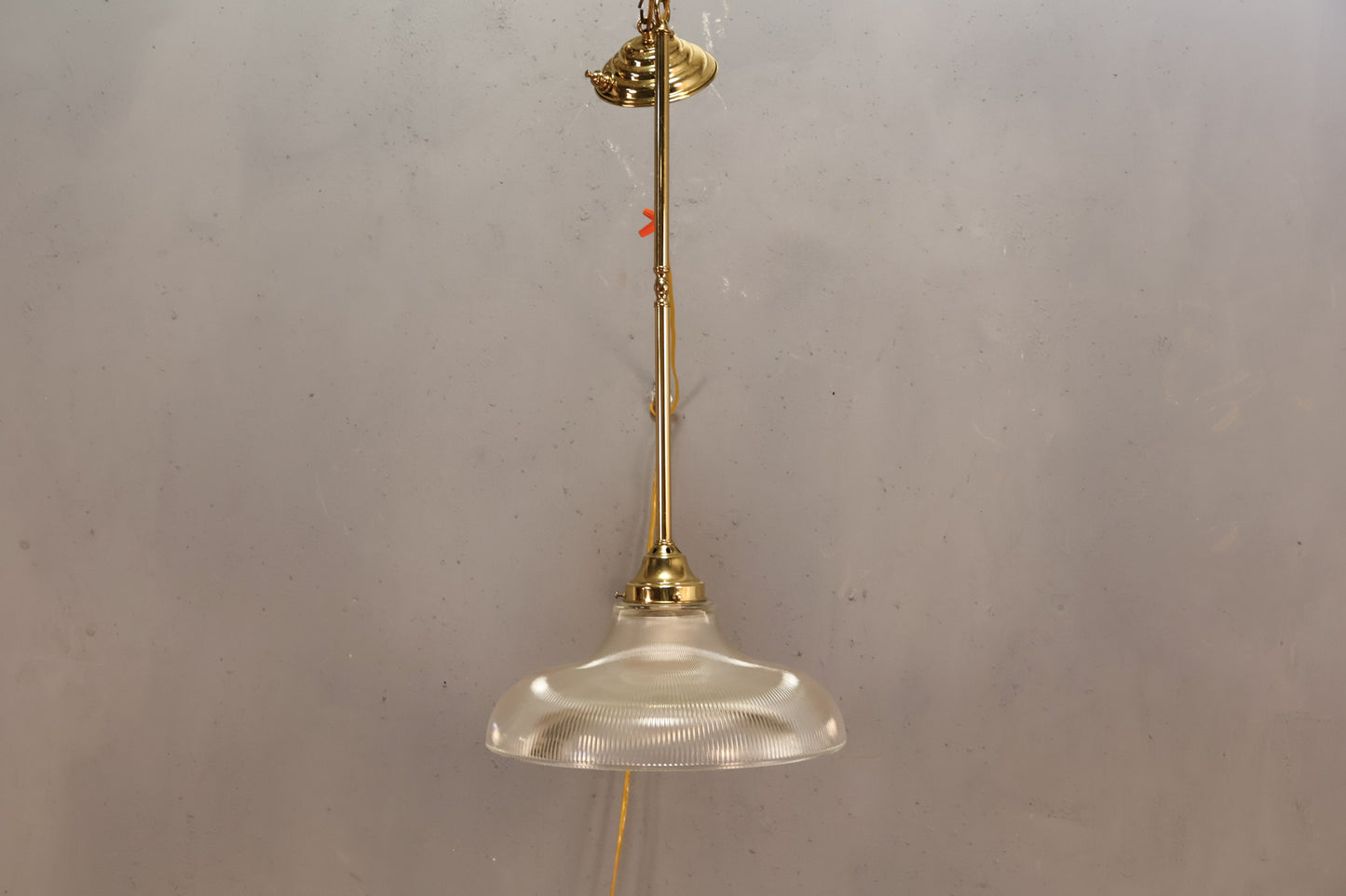 Brass & Fluted Glass Chandelier