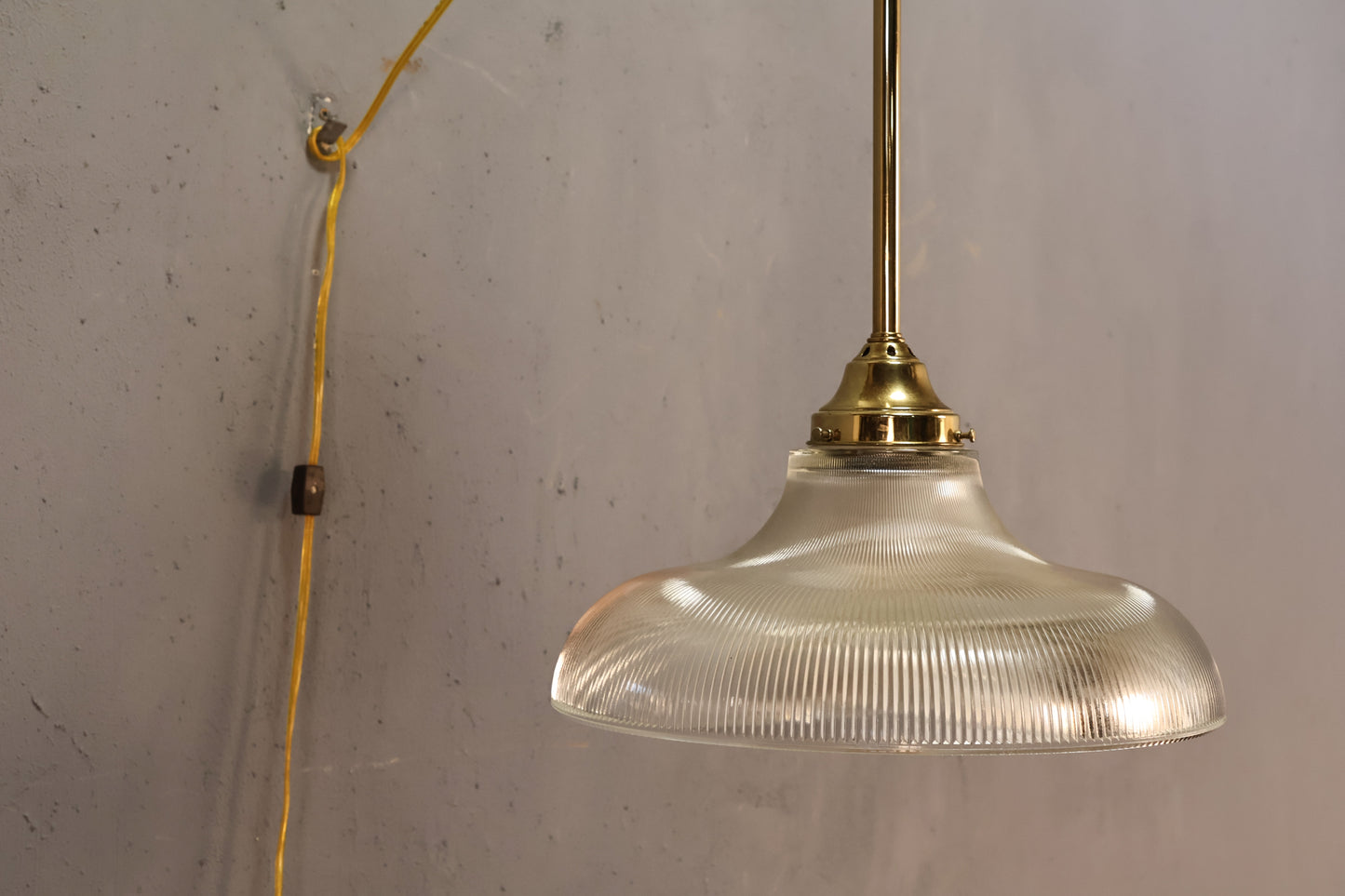 Brass & Fluted Glass Chandelier