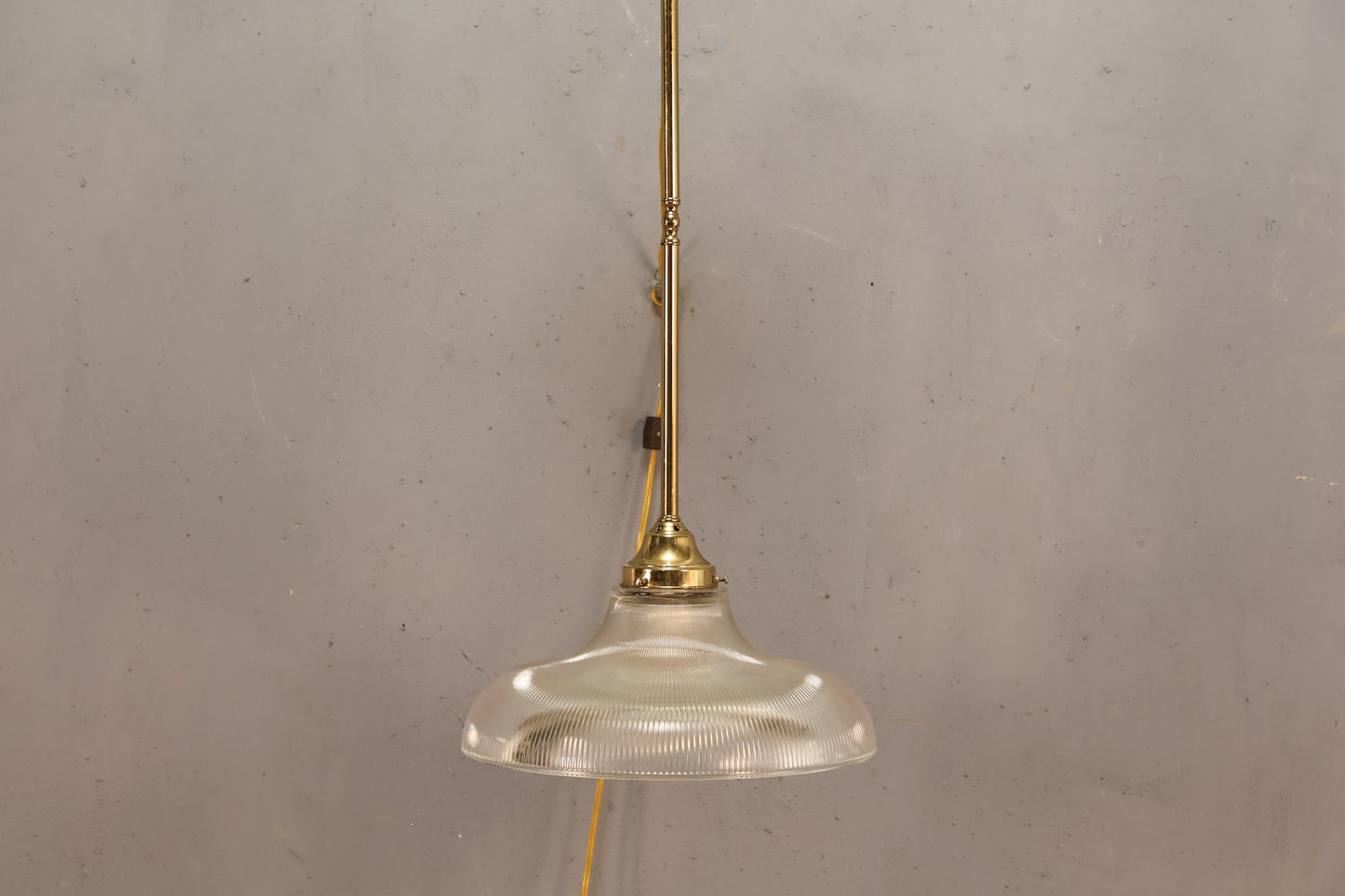 Brass & Fluted Glass Chandelier