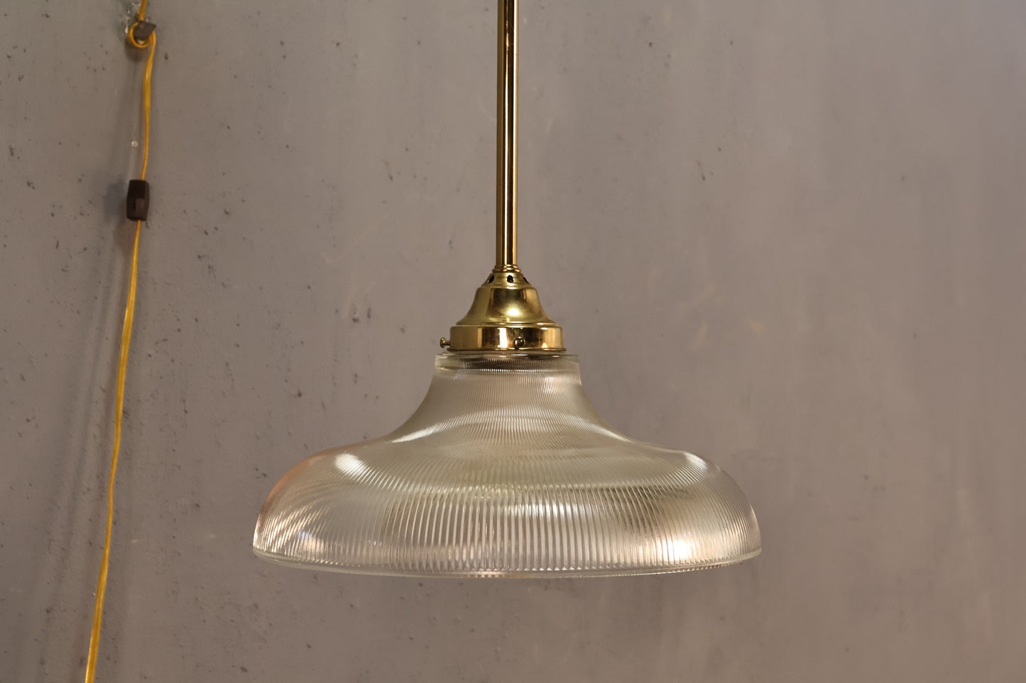Brass & Fluted Glass Chandelier