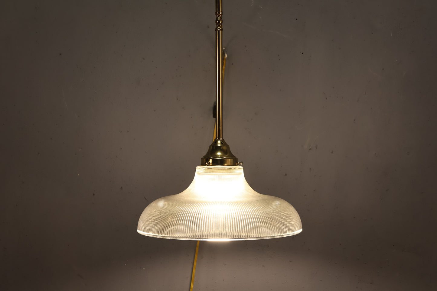 Brass & Fluted Glass Chandelier
