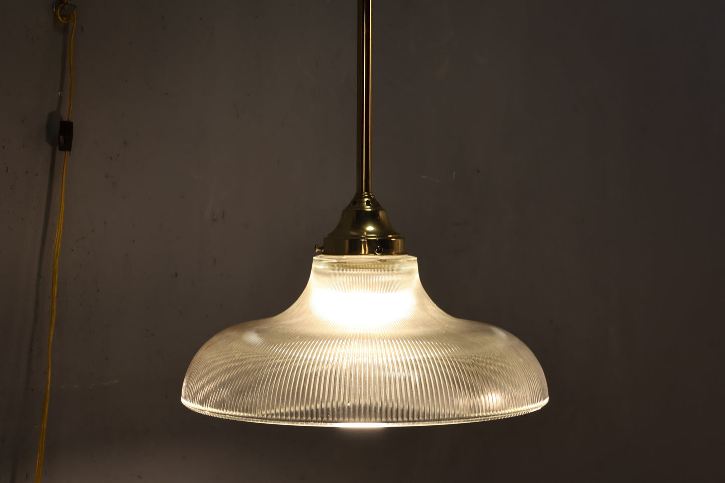Brass & Fluted Glass Chandelier