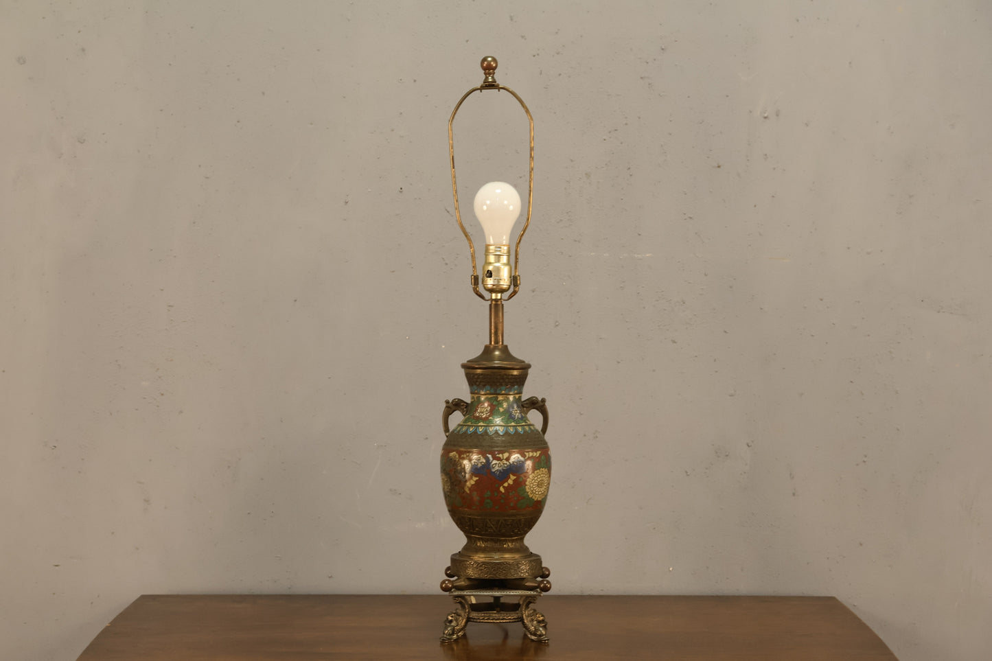 Japanese Champlevé Table Lamp B