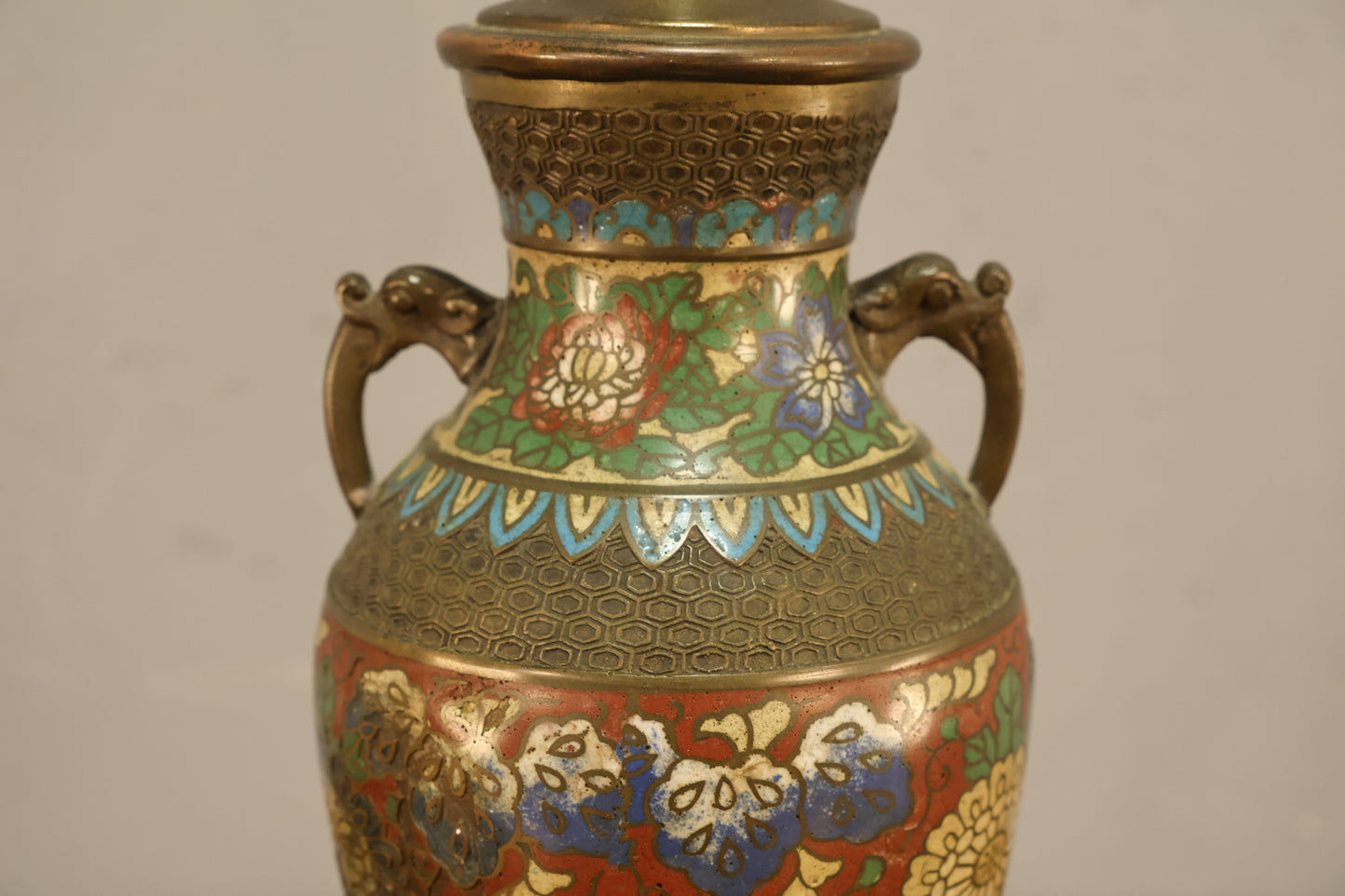 Japanese Champlevé Table Lamp B