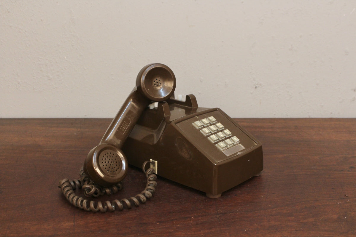 Mid Century Brown Touch-Tone Telephone