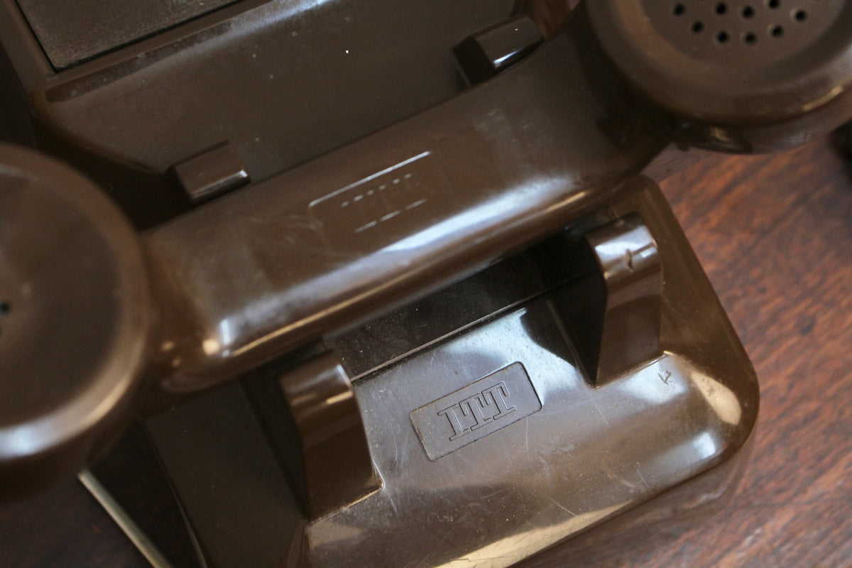 Mid Century Brown Touch-Tone Telephone