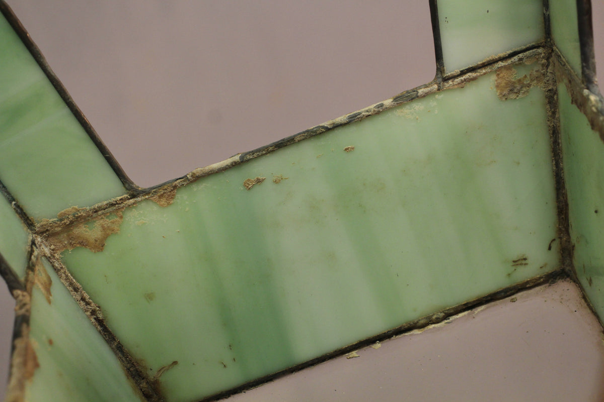 Pale Green Stained Glass Swag Lamp