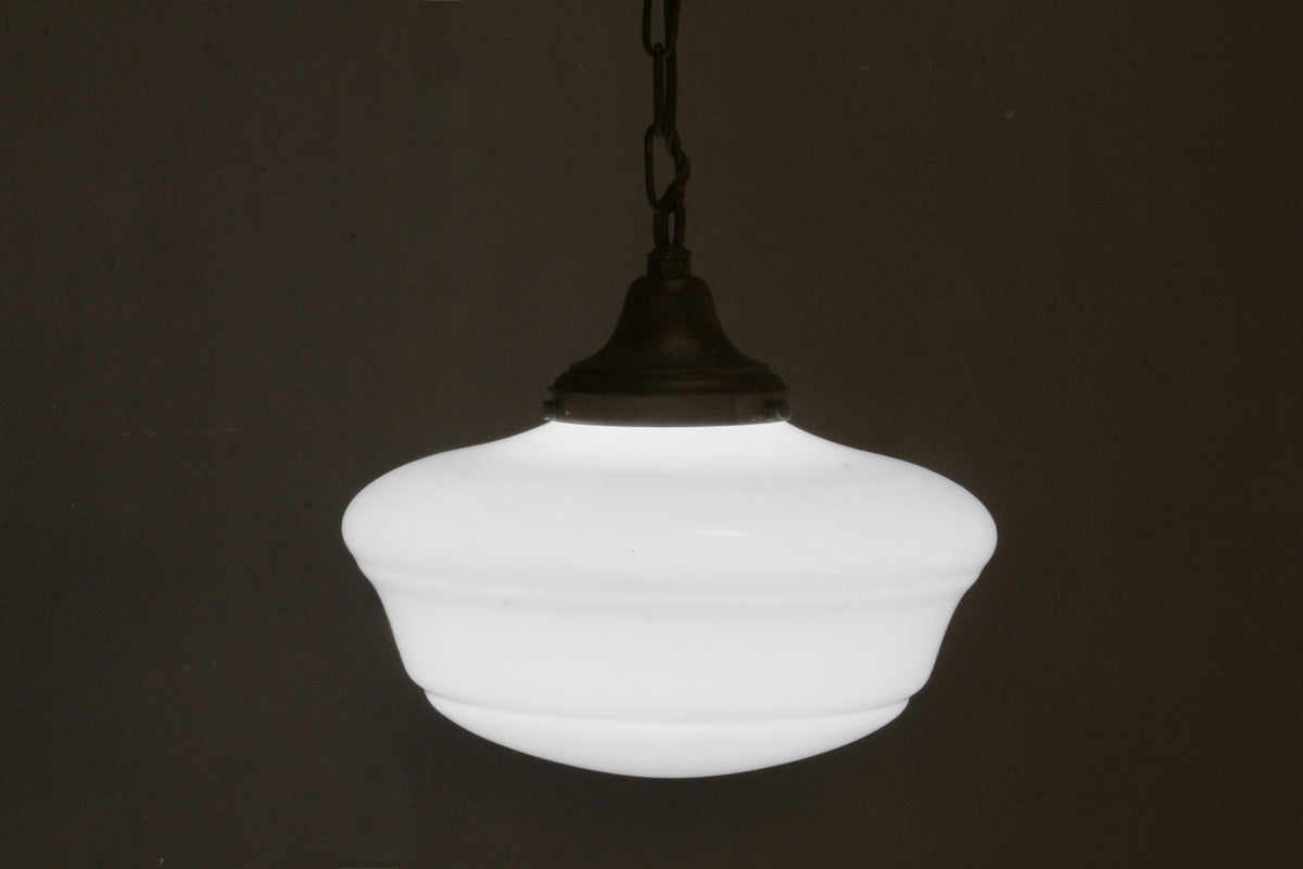 Schoolhouse-Style Glass Swag Lamp