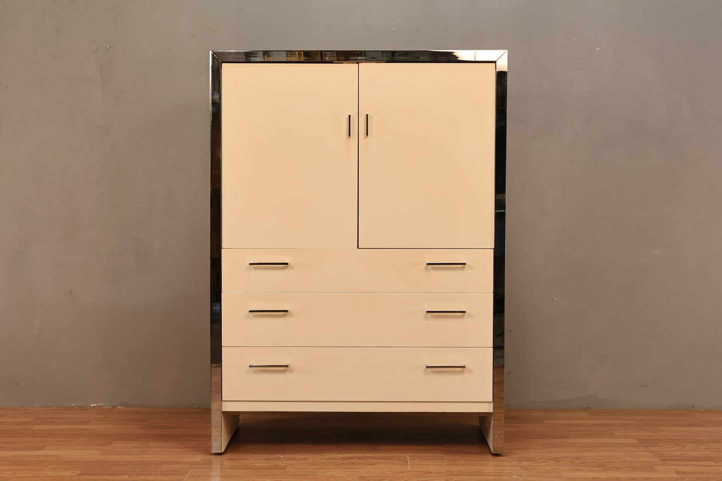John Stuart White Laminate & Chrome Bachelor's Chest - ONLINE ONLY