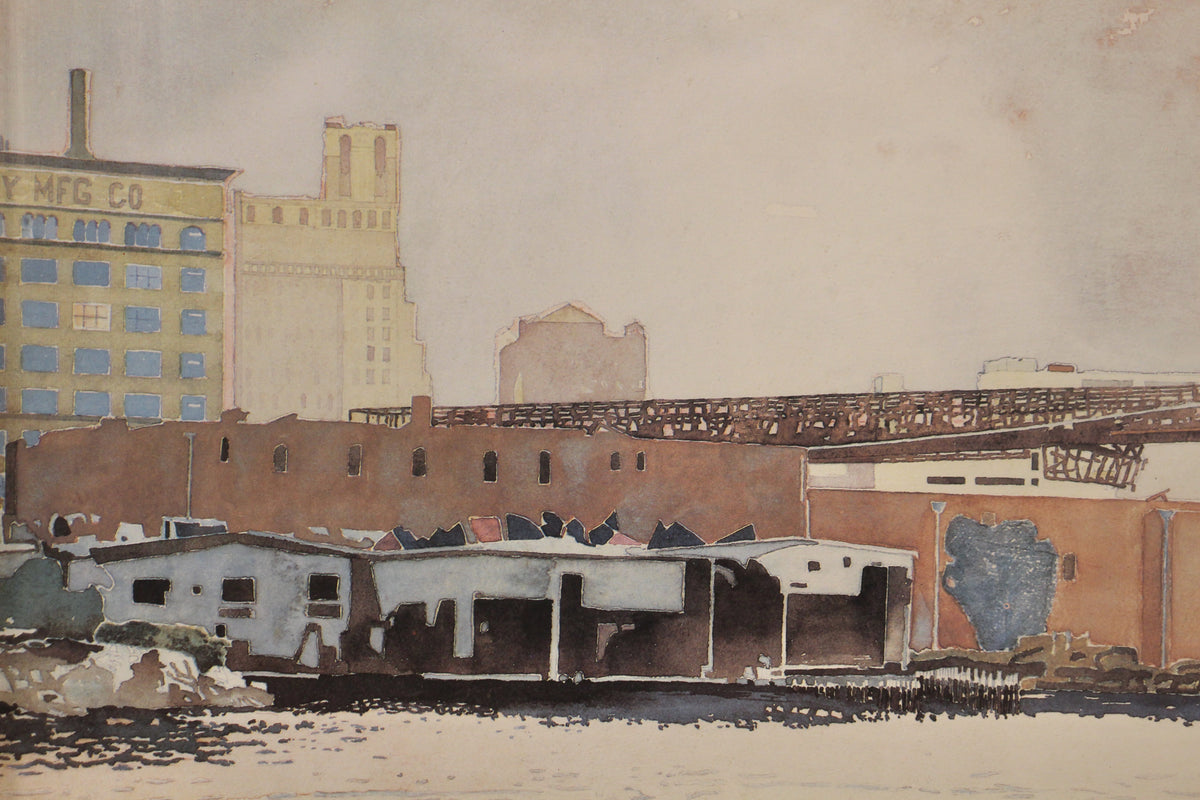 "The Brooklyn Bridge I" 1983 David Lingwood Lithograph