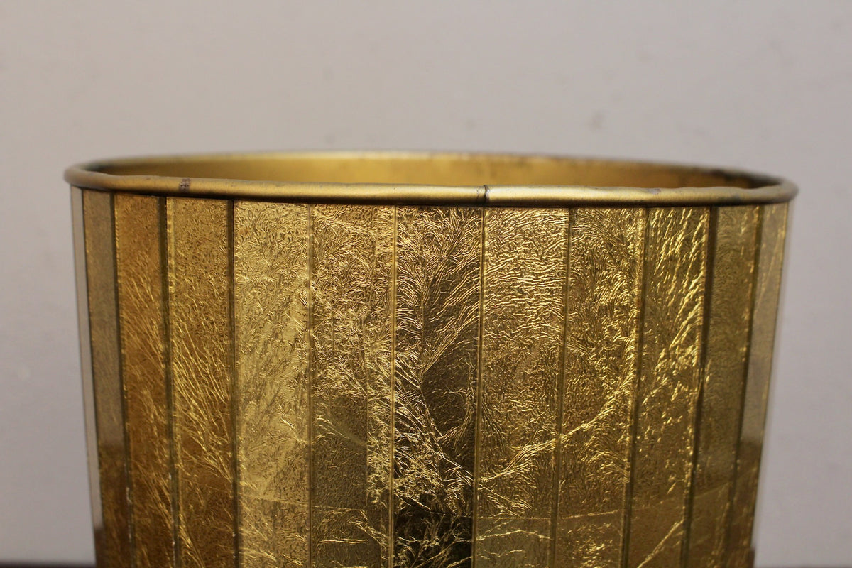 Gold Foil Glass Wastebasket
