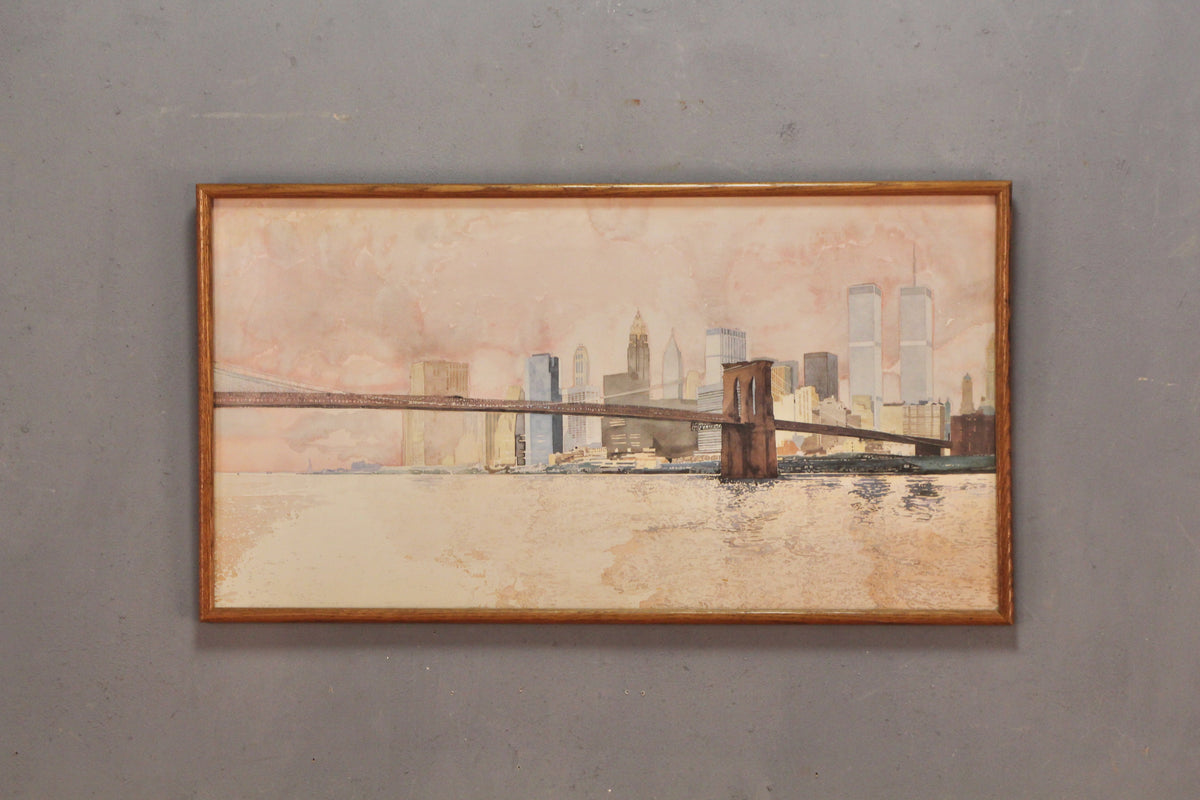 "The Brooklyn Bridge II" 1983 David Lingwood Lithograph
