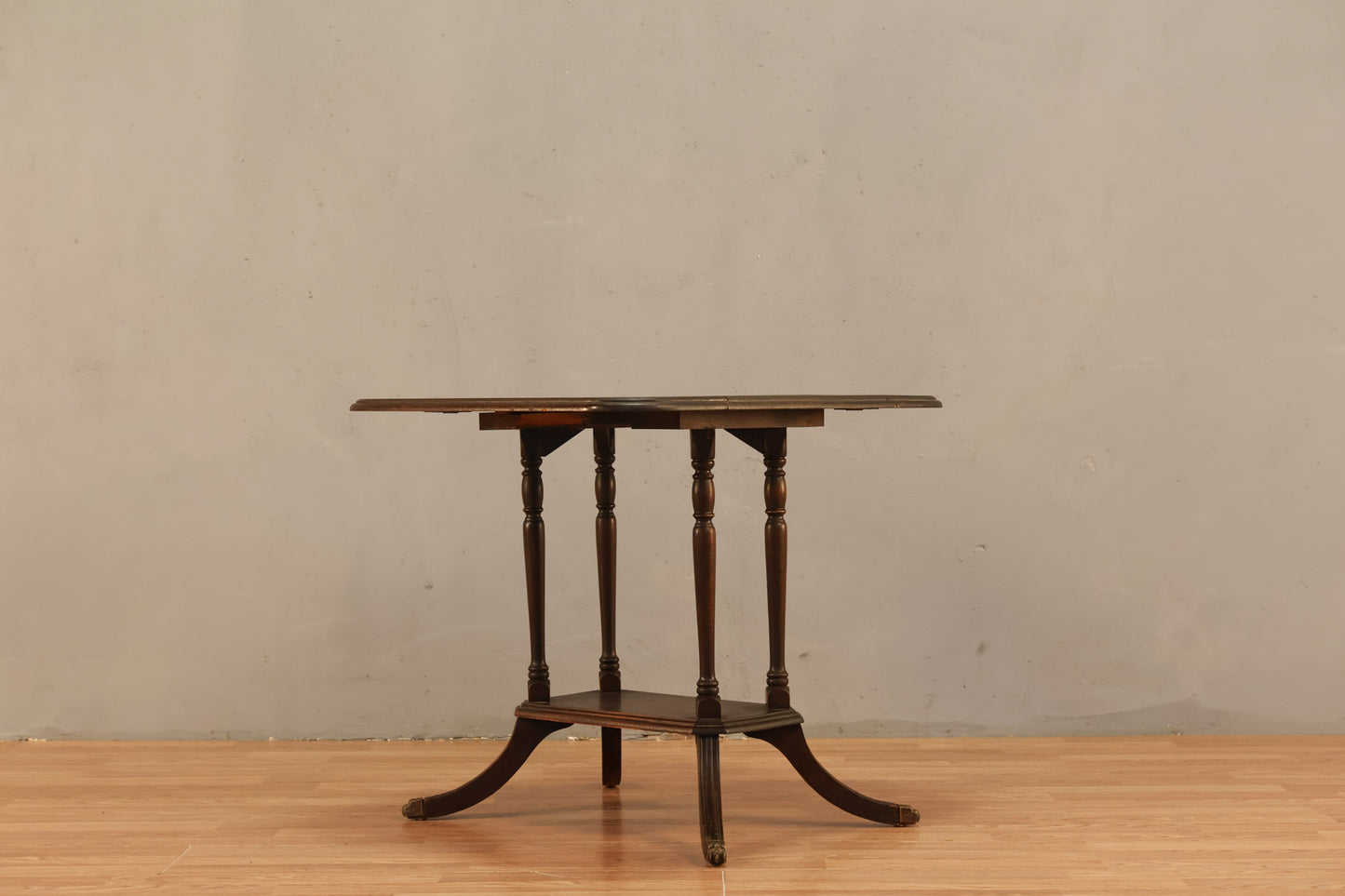 Regency Dark Drop-Leaf End Table