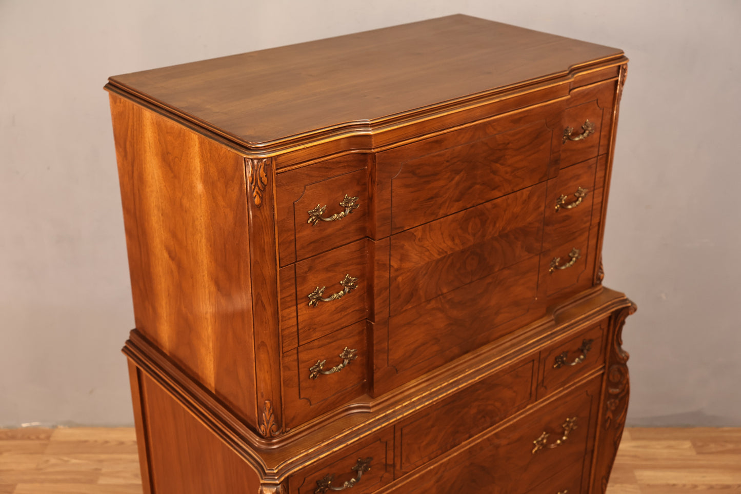 French Provincial 6-Drawer Highboy Dresser