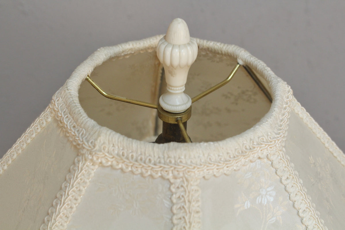 Fringed Roses Ceramic Table Lamp