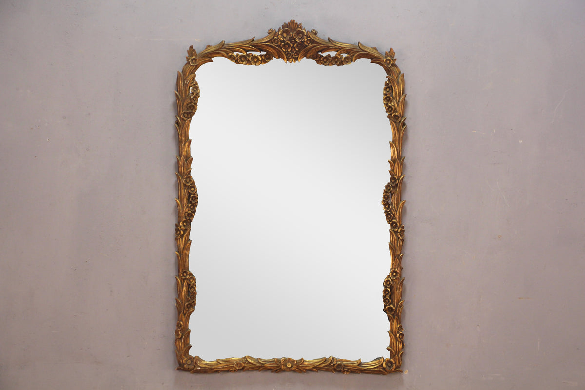 Large Antique Gilt Floral Mirror