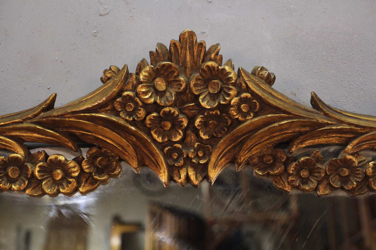 Large Antique Gilt Floral Mirror