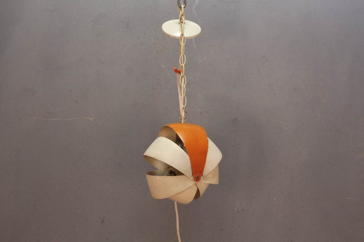 Orange & White Ribbon Pendant Chandelier