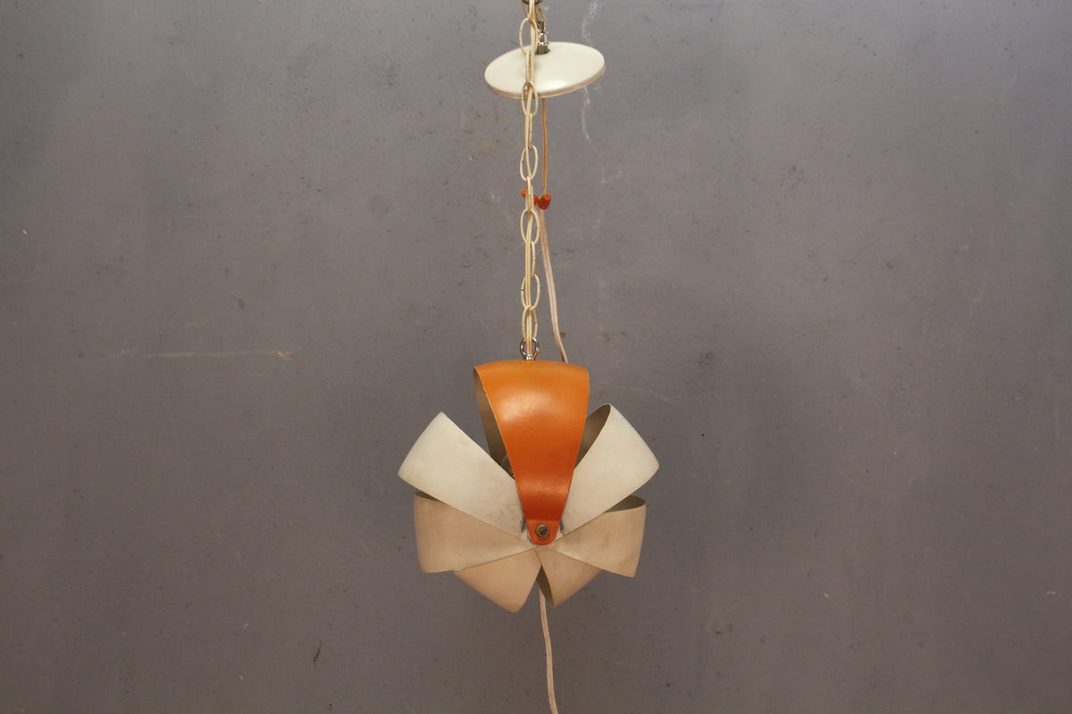 Orange & White Ribbon Pendant Chandelier