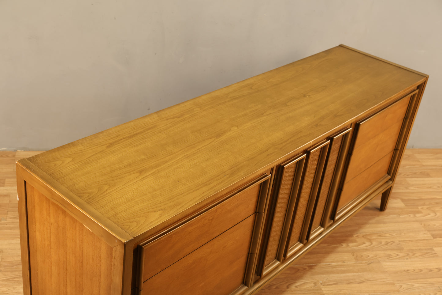Thomasville Walnut & Woven Credenza