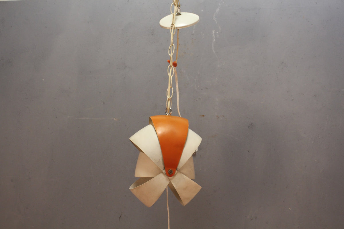 Orange & White Ribbon Pendant Chandelier