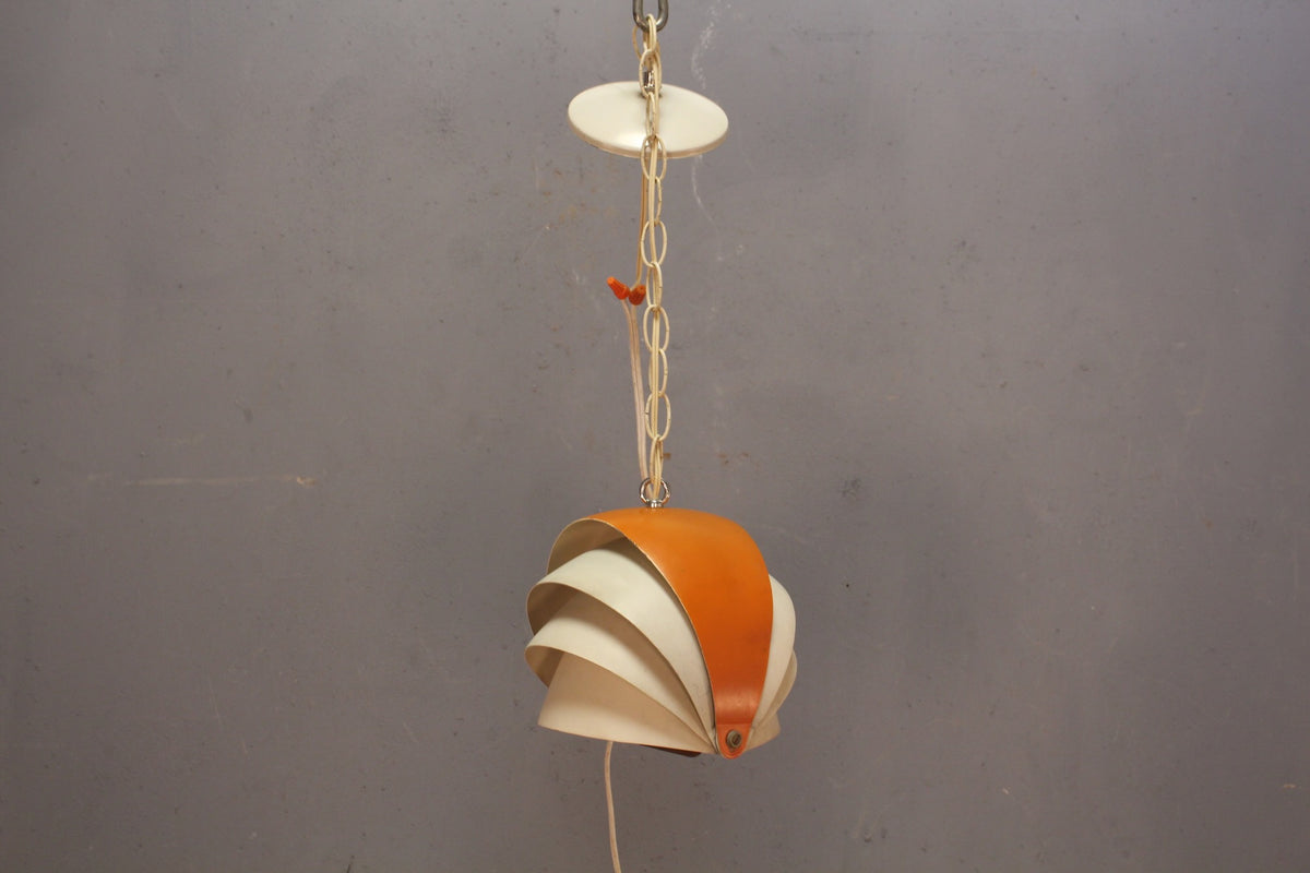 Orange & White Ribbon Pendant Chandelier