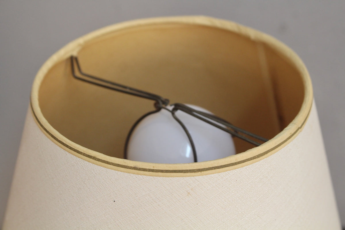 Small Atomic Glass & Walnut Table Lamp